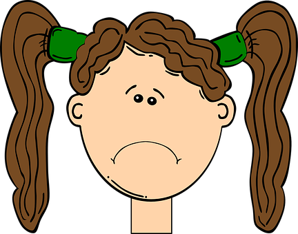 Cartoon Girl With Brown Pigtails PNG image