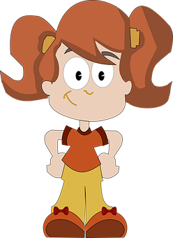 Cartoon Girl With Pigtails PNG image