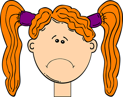 Cartoon Girl With Pigtails Vector PNG image