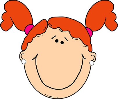 Cartoon Girl With Pigtails PNG image