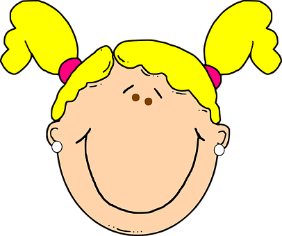 Cartoon Girl Yellow Pigtails PNG image