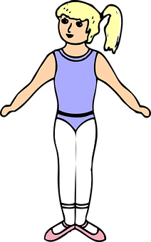 Cartoon Girlin Gymnastics Pose PNG image