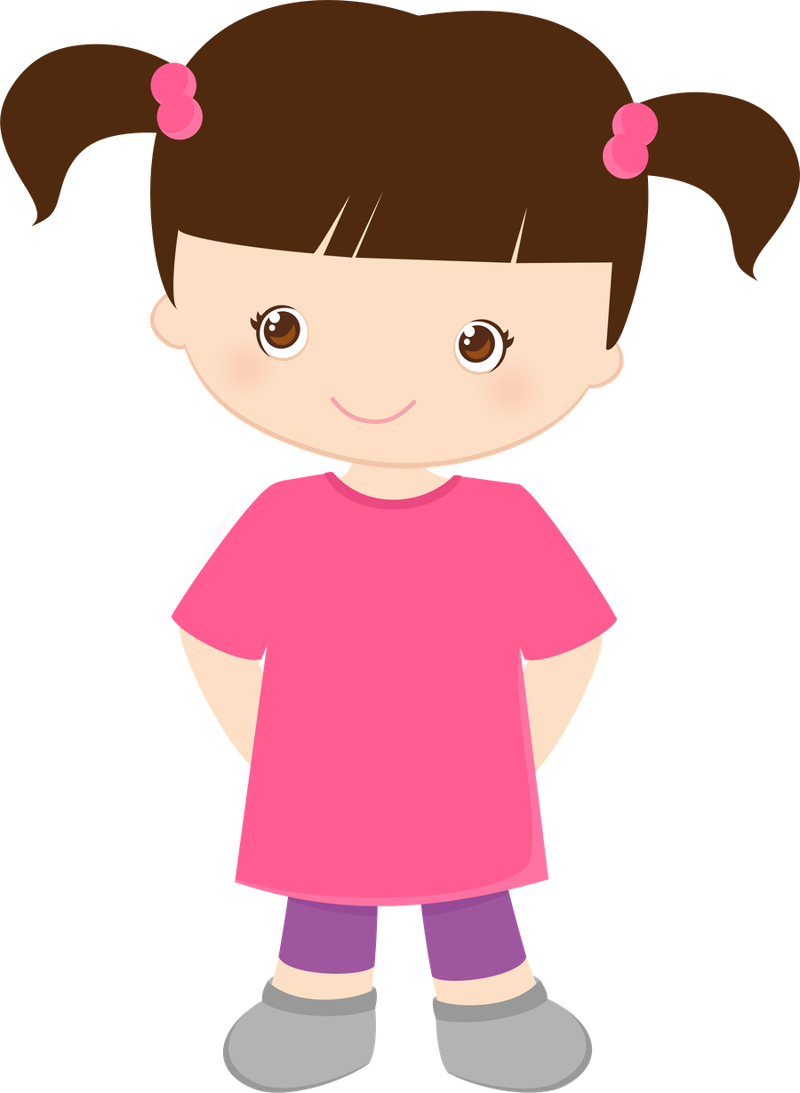 Cartoon Girlin Pink Shirt PNG image