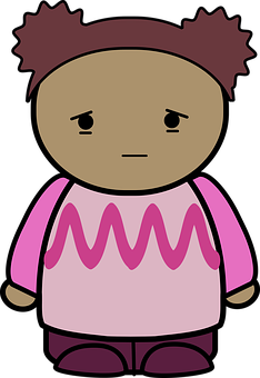 Cartoon Girlin Pink Sweater PNG image