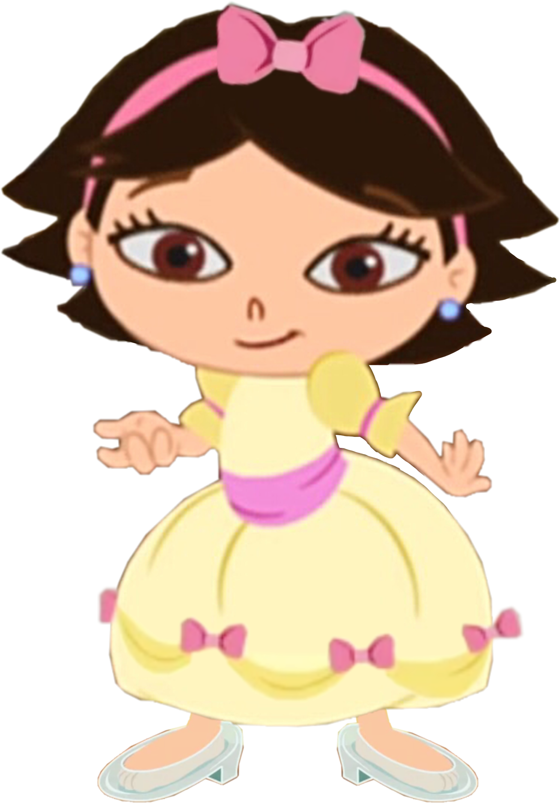 Cartoon Girlin Yellow Dress PNG image