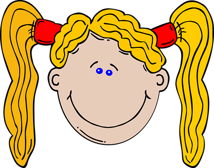 Cartoon Girlwith Pigtails PNG image