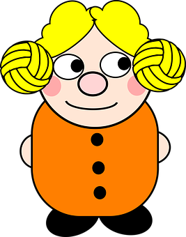 Cartoon Girlwith Pigtails PNG image
