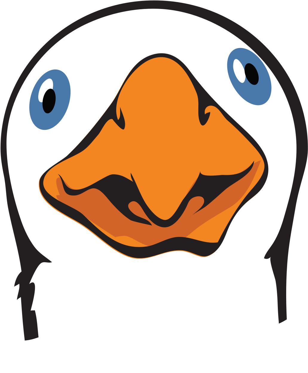 Cartoon Goose Face Graphic PNG image