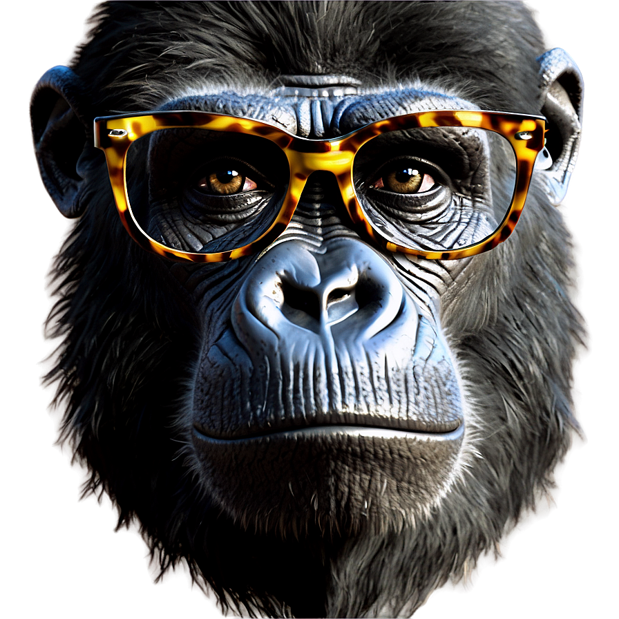 Cartoon Gorilla With Glasses Png 5 PNG image