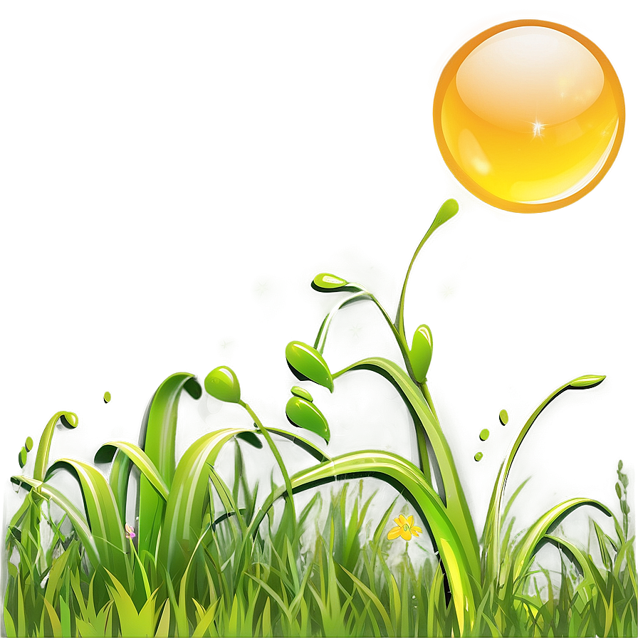 Cartoon Grass With Sun Png Qio PNG image