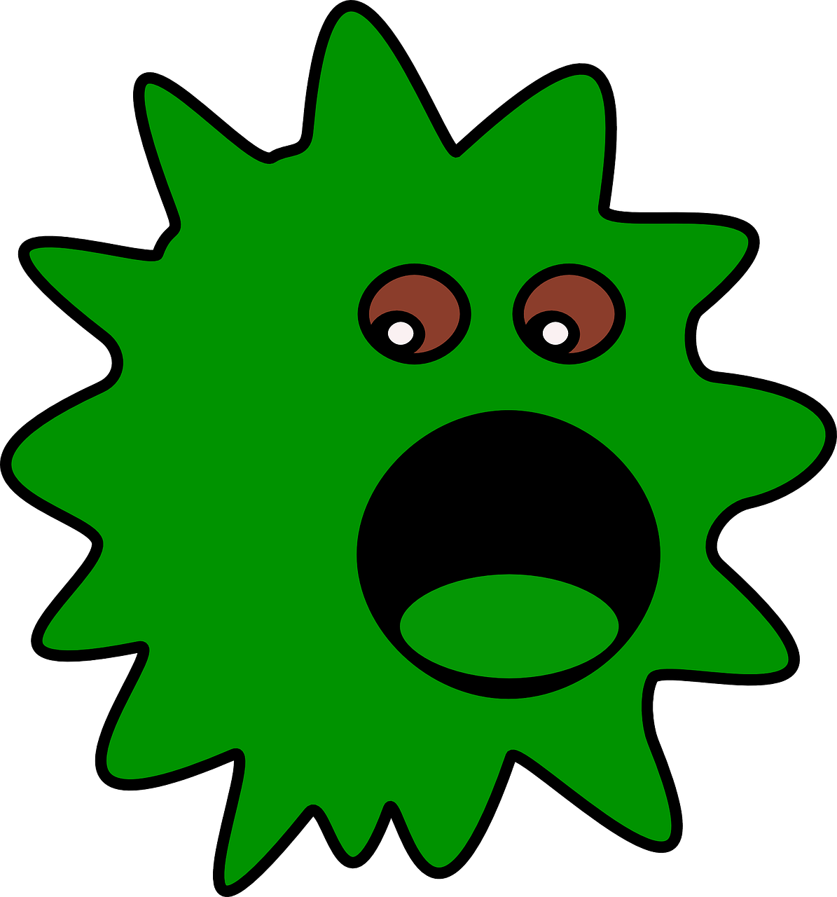 Cartoon Green Bacteria Illustration PNG image