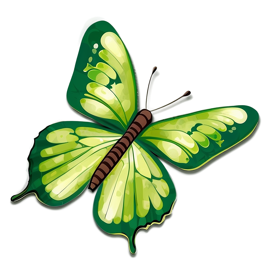 Cartoon Green Butterfly Png 06202024 PNG image