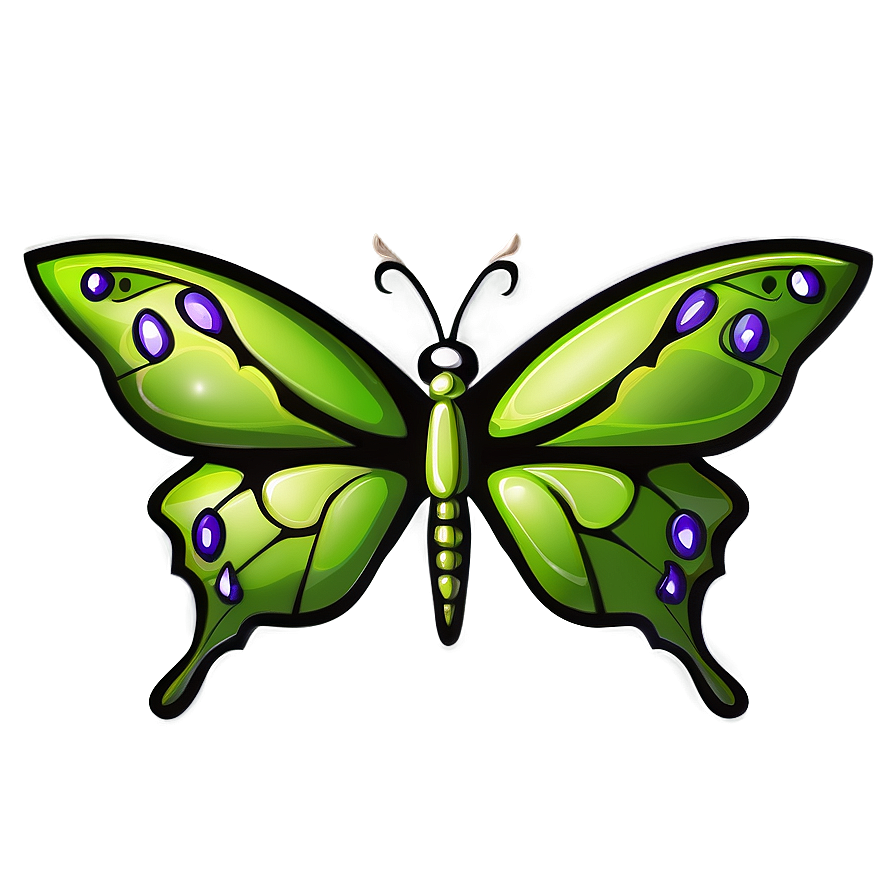 Cartoon Green Butterfly Png 86 PNG image