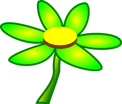 Cartoon Green Flower Graphic PNG image