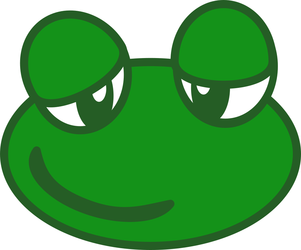 Cartoon Green Frog Face Graphic PNG image