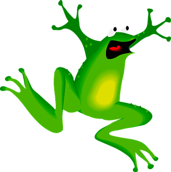 Cartoon Green Frog Illustration PNG image