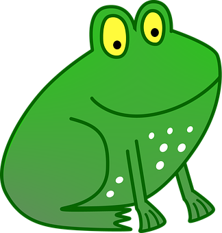 Cartoon Green Frog Illustration PNG image