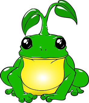 Cartoon Green Frog Illustration PNG image
