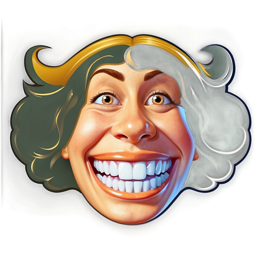 Cartoon Grin Expression Png 06242024 PNG image