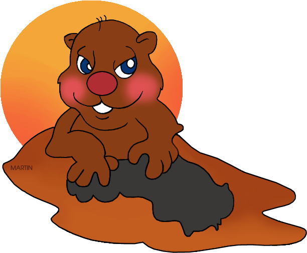 Cartoon Groundhog Emerging From Burrow PNG image