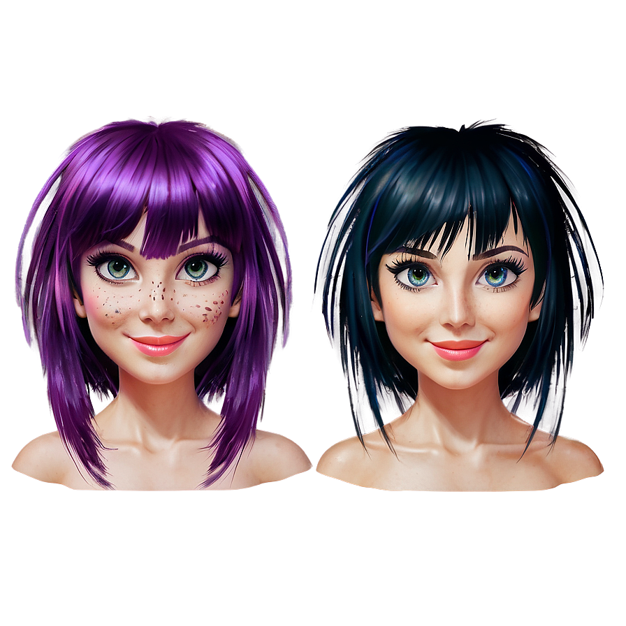 Cartoon Hair With Bangs Png Owi3 PNG image