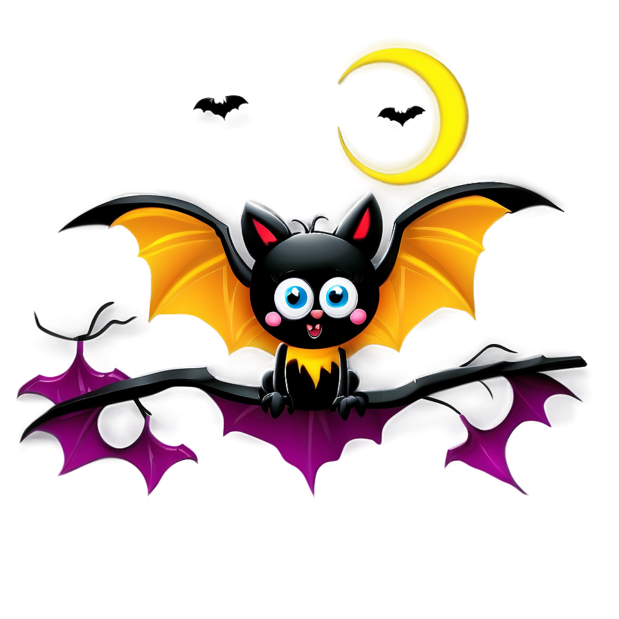 Cartoon Halloween Bats Png 05232024 PNG image