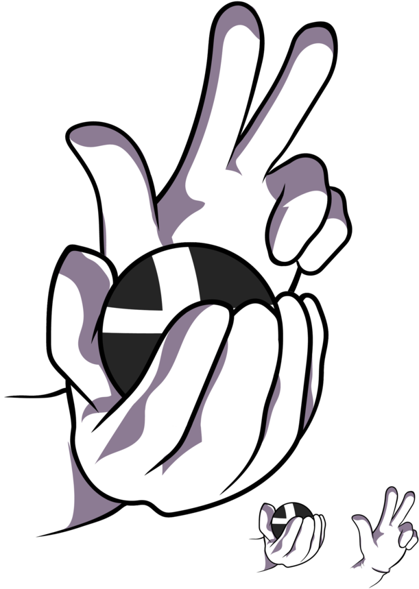Cartoon Hand Peace Sign PNG image