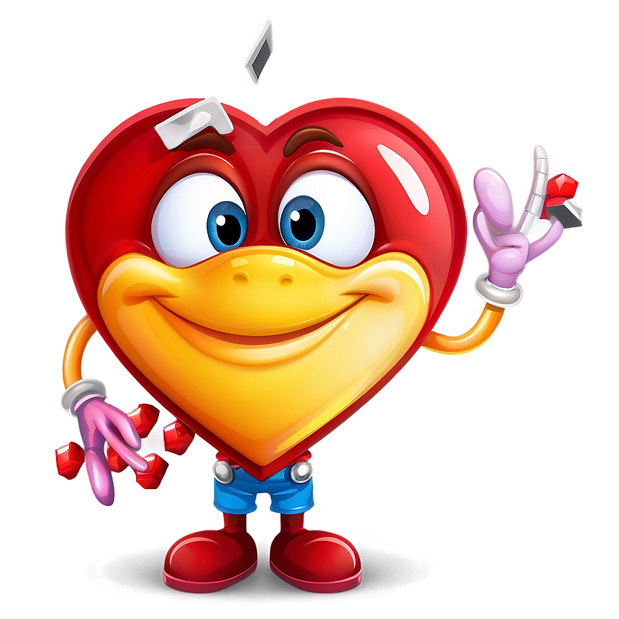 Cartoon Heart Character Png B PNG image