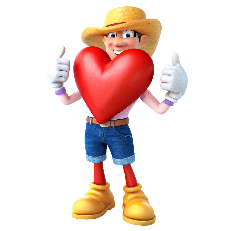 Cartoon Heart Character Png D PNG image