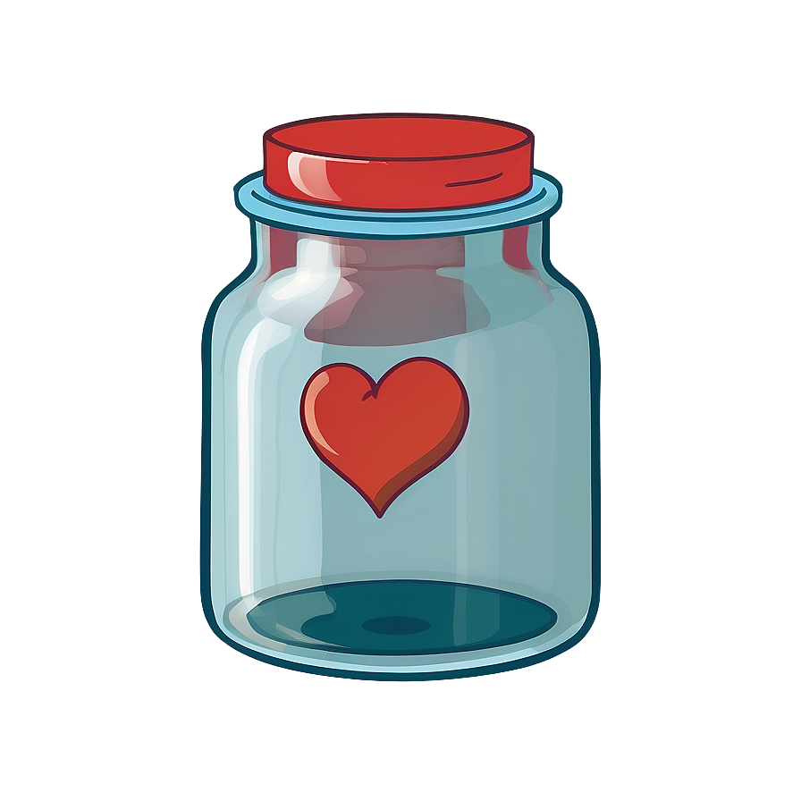 Cartoon Heart In A Jar Png 06132024 PNG image