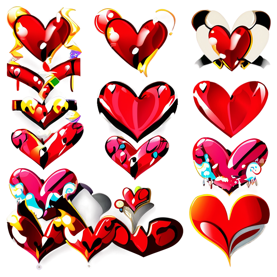 Cartoon Heart Pattern Png Eae PNG image