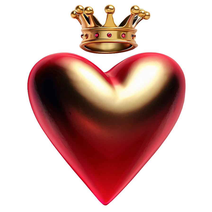 Cartoon Heart With Crown Png Mef PNG image