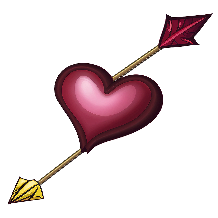 Cartoon Heart With Cupid Arrow Png 76 PNG image