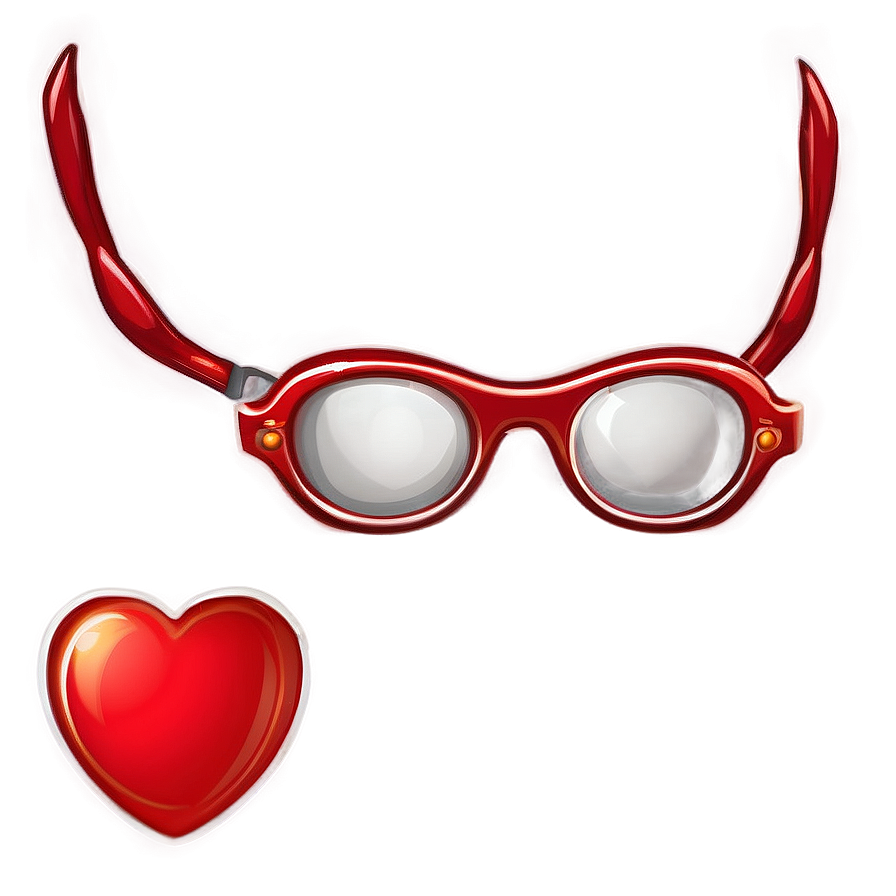 Cartoon Heart With Glasses Png 14 PNG image