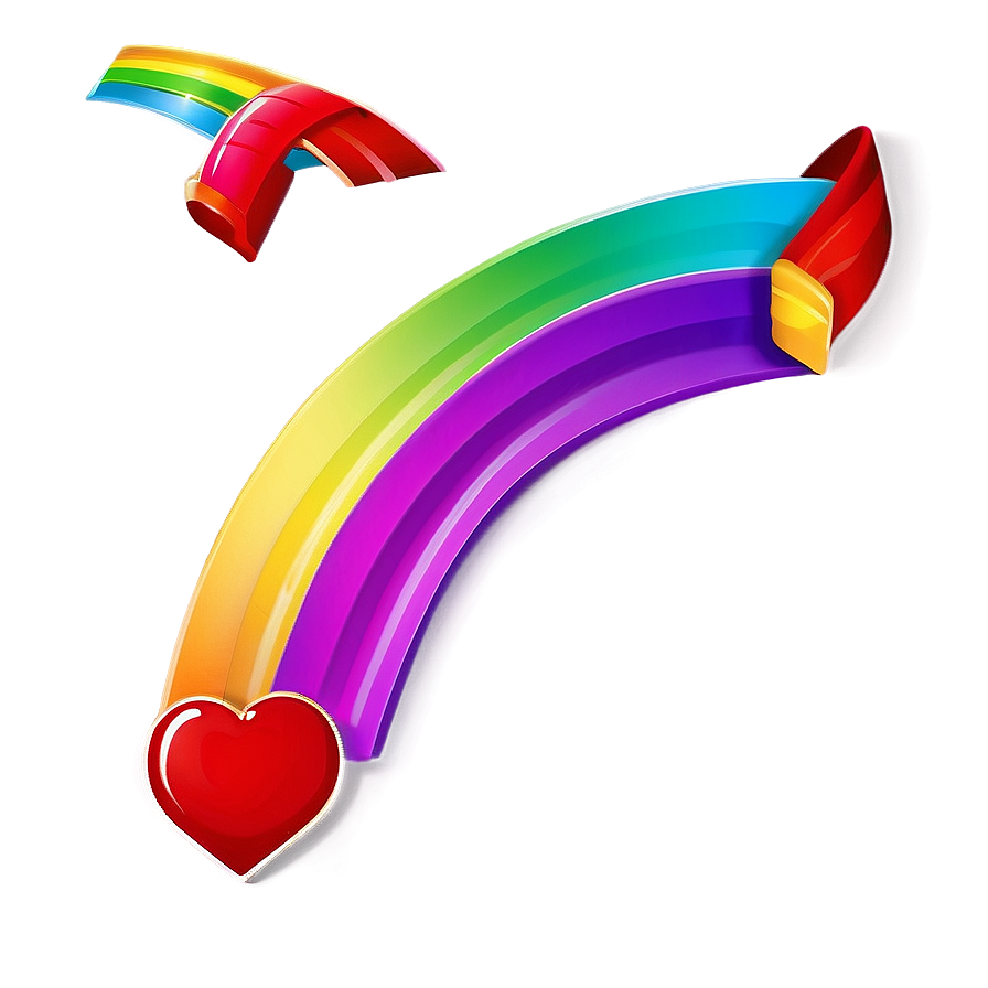 Cartoon Heart With Rainbows Png Fyq2 PNG image