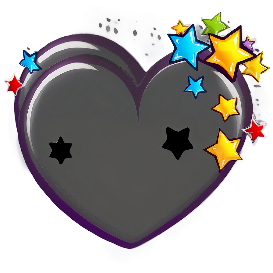 Cartoon Heart With Stars Png Wbm70 PNG image