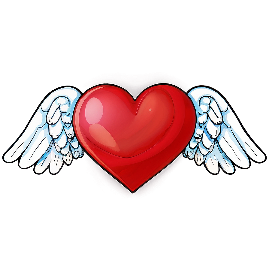 Cartoon Heart With Wings Png Ieq PNG image