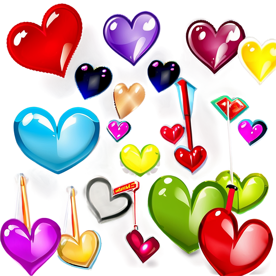 Cartoon Hearts Png 05032024 PNG image