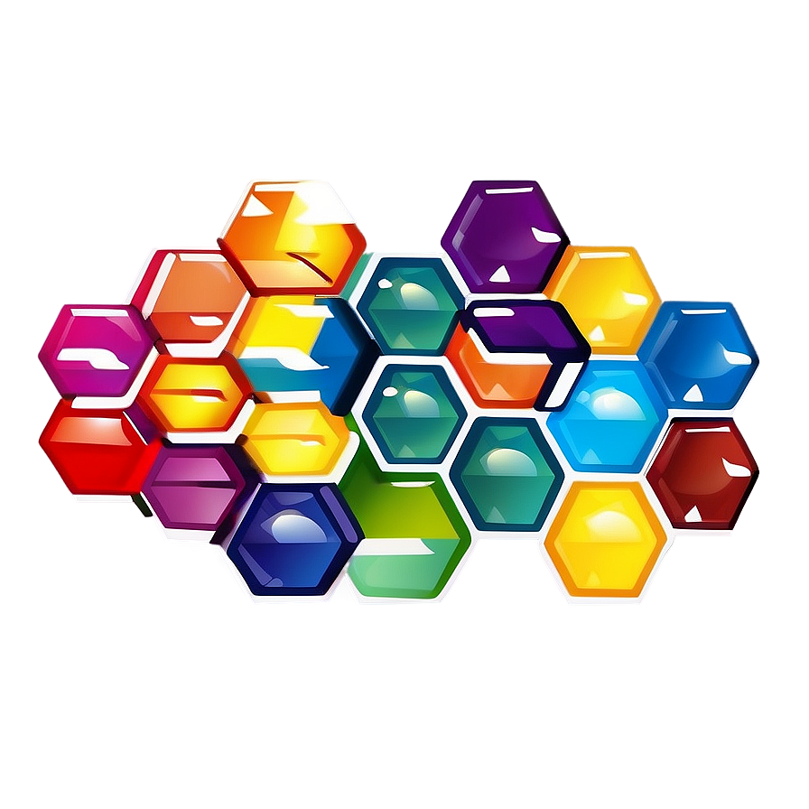 Cartoon Hexagon Pattern Png Djn PNG image