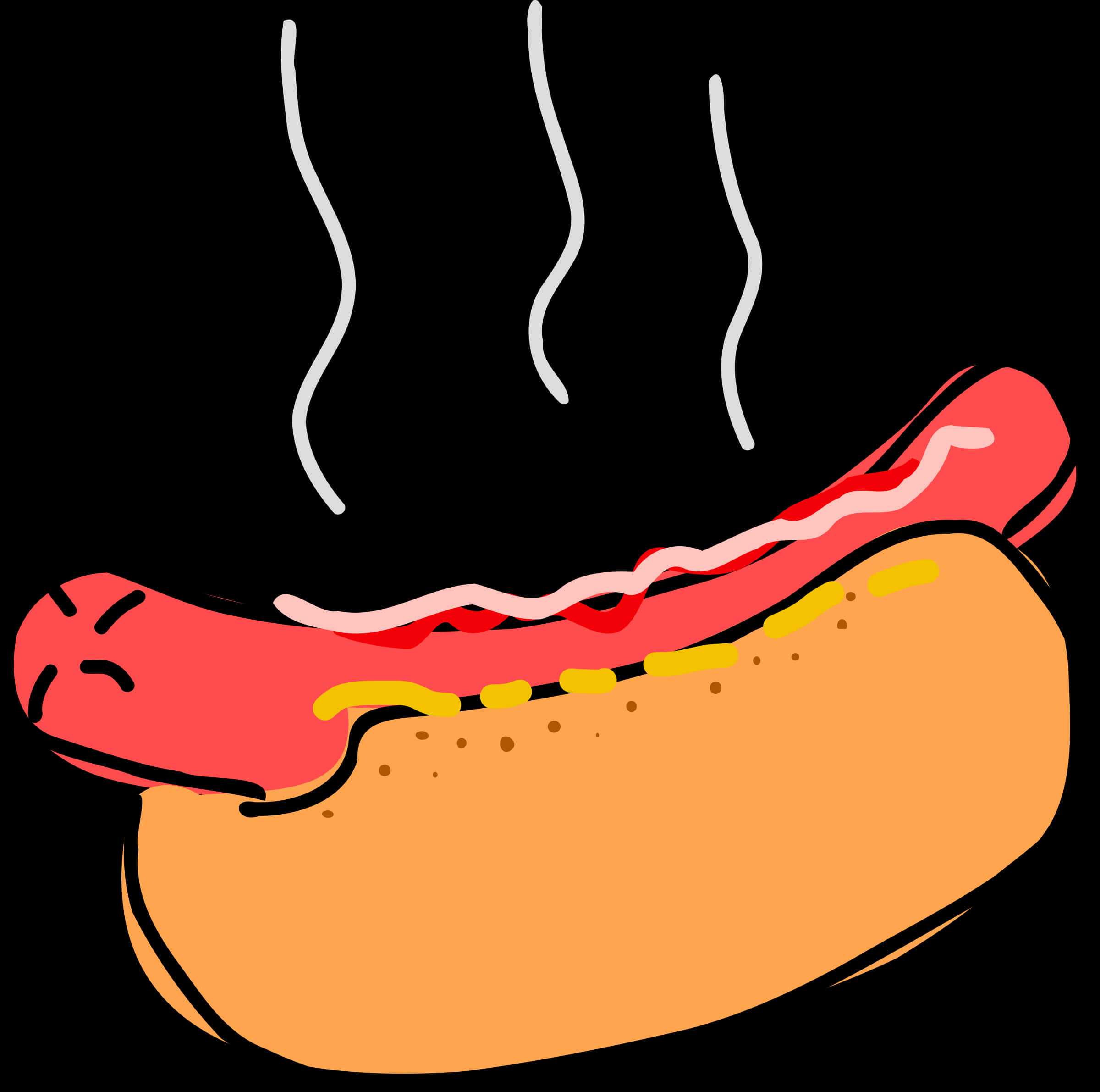 Cartoon Hot Dog Steamy PNG image