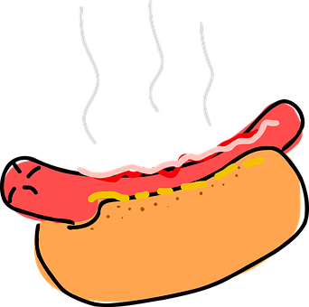 Cartoon Hotdog Steamy Illustration PNG image