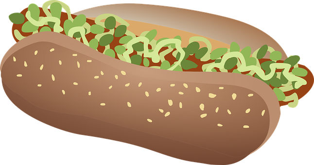 Cartoon Hotdogwith Toppings PNG image