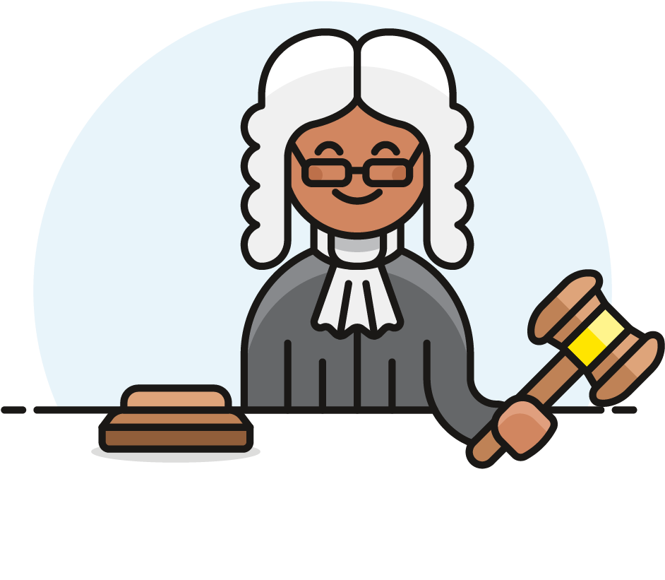 Cartoon Judge With Gavel PNG image