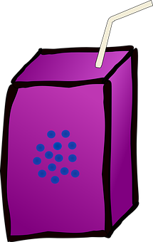 Cartoon Juice Box Graphic PNG image