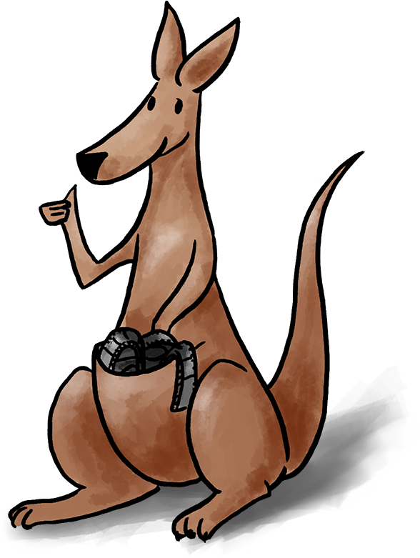 Cartoon Kangaroo With Camera Illustration PNG image