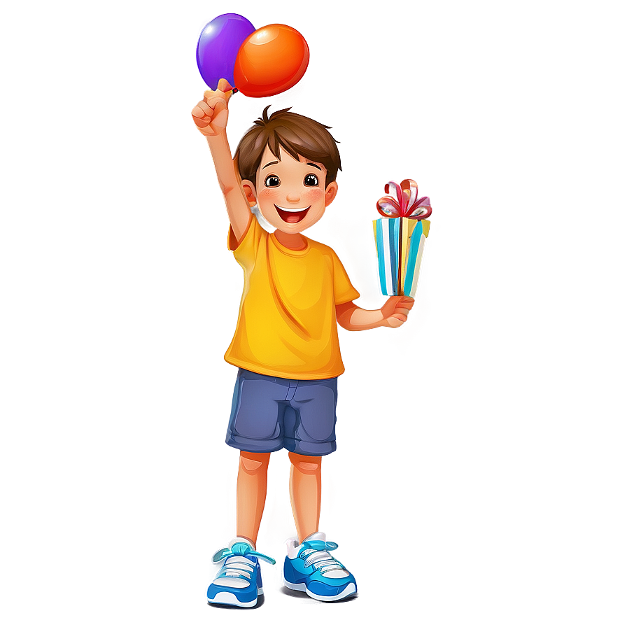 Cartoon Kid Celebrating Birthday Png 06132024 PNG image