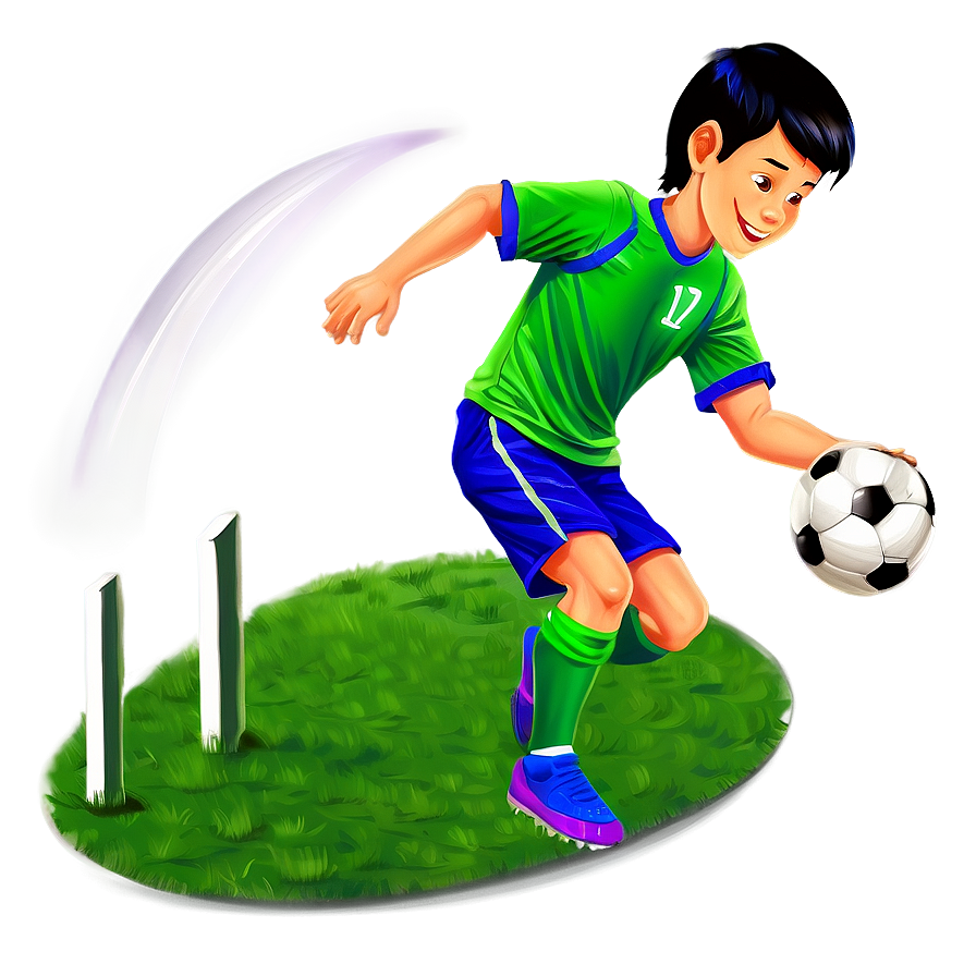 Cartoon Kid Playing Soccer Png 06132024 PNG image