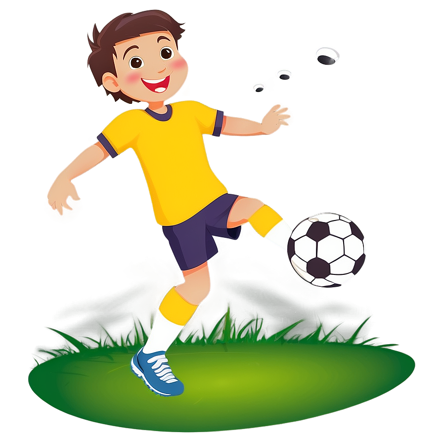 Cartoon Kid Playing Soccer Png Hcb PNG image