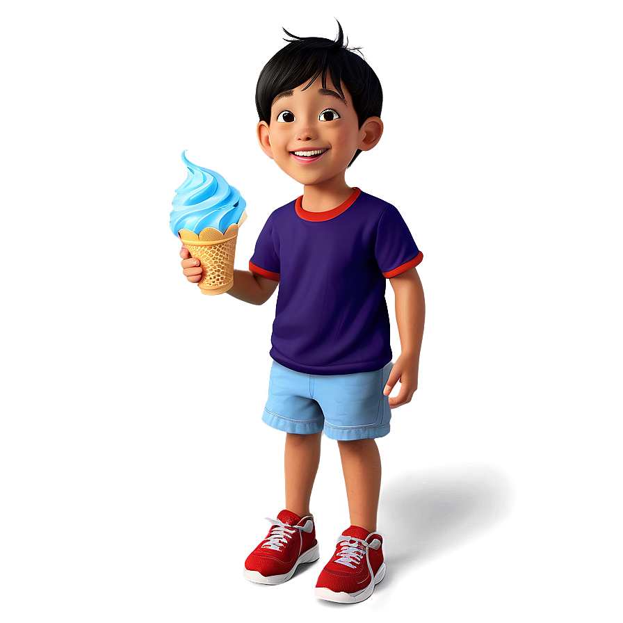 Cartoon Kid With Ice Cream Png Ftb PNG image