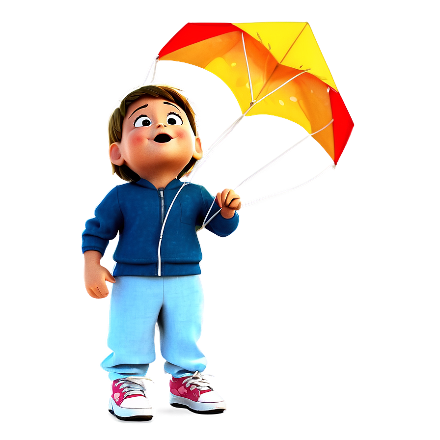 Cartoon Kid With Kite Png Ske PNG image